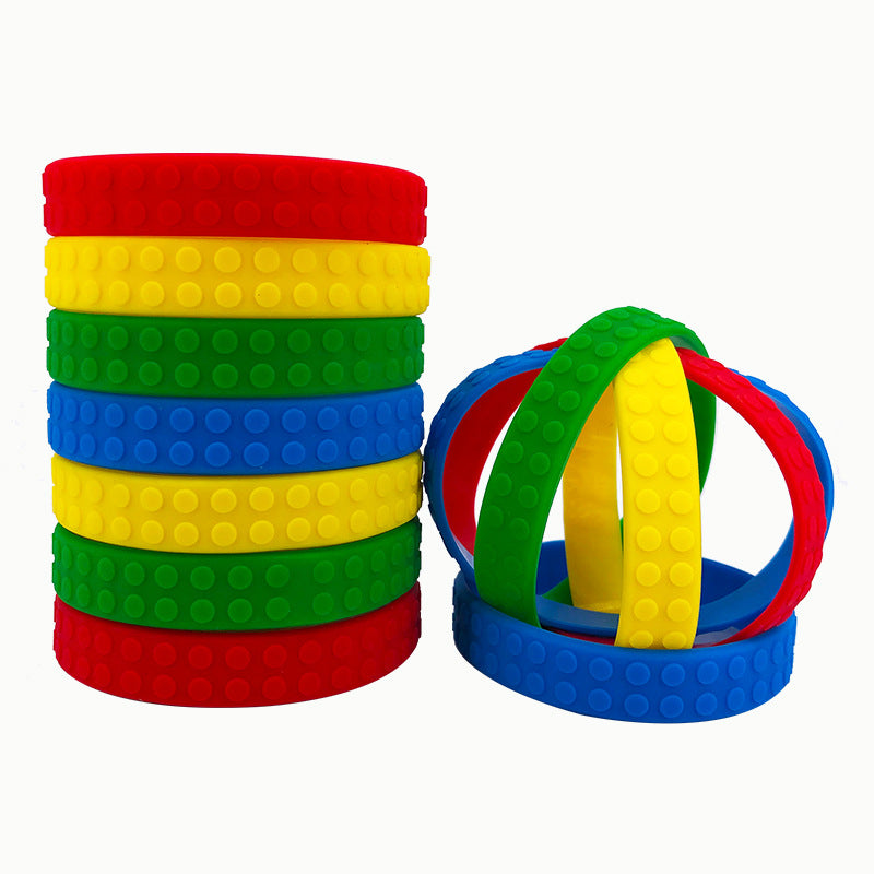 Children's Building Block Party Silicone Rubber Decorative Color Simple Gifts Bracelet