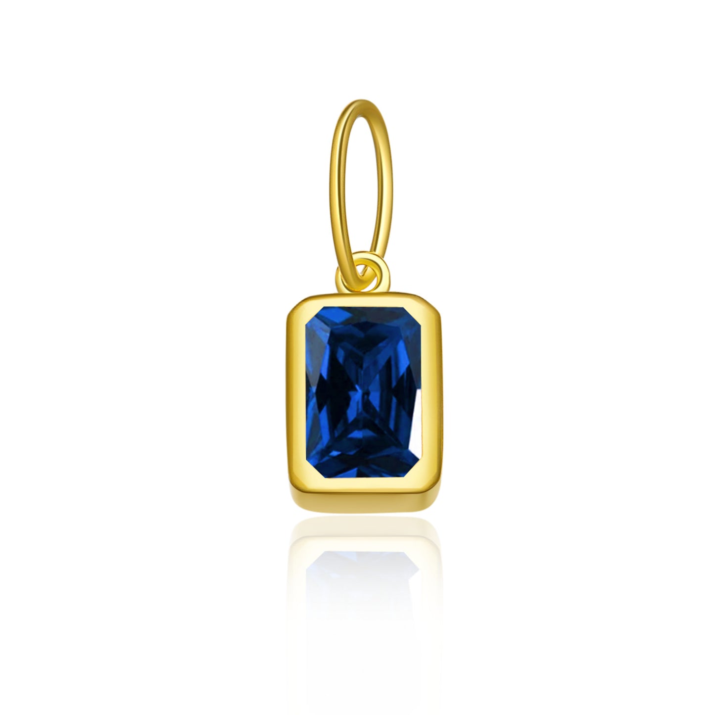 Women's Birthstone Sterling Sier Parts Square Zircon Pendants