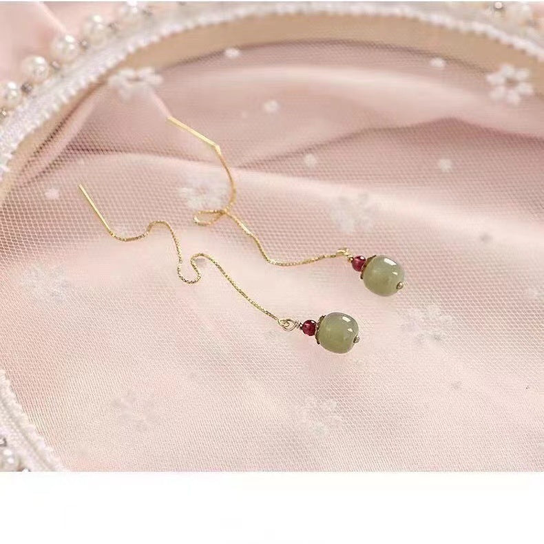 Women's Fashionable Cheongsam Imitation Jade Elegant Simple Ear Line