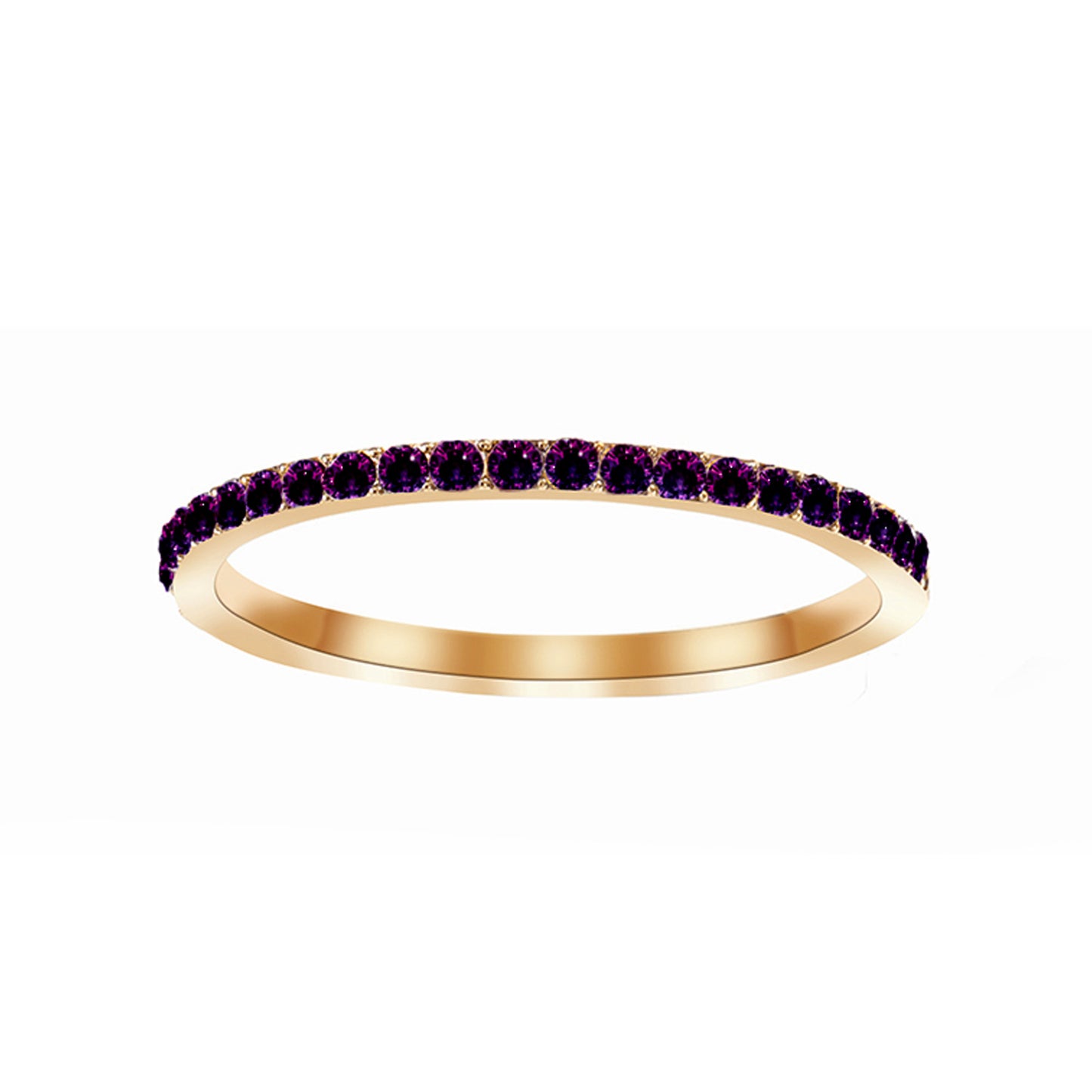 Full Diamond Stainless Steel Birthstones Zircon Ring