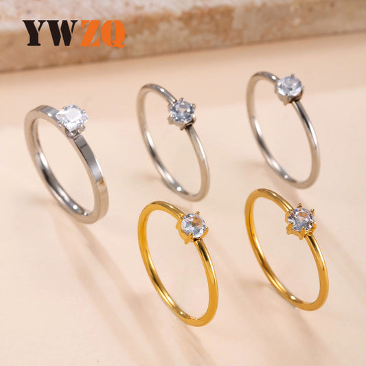 Steel Simple Diamond Couple Korean Fashion Gold-plated Ring