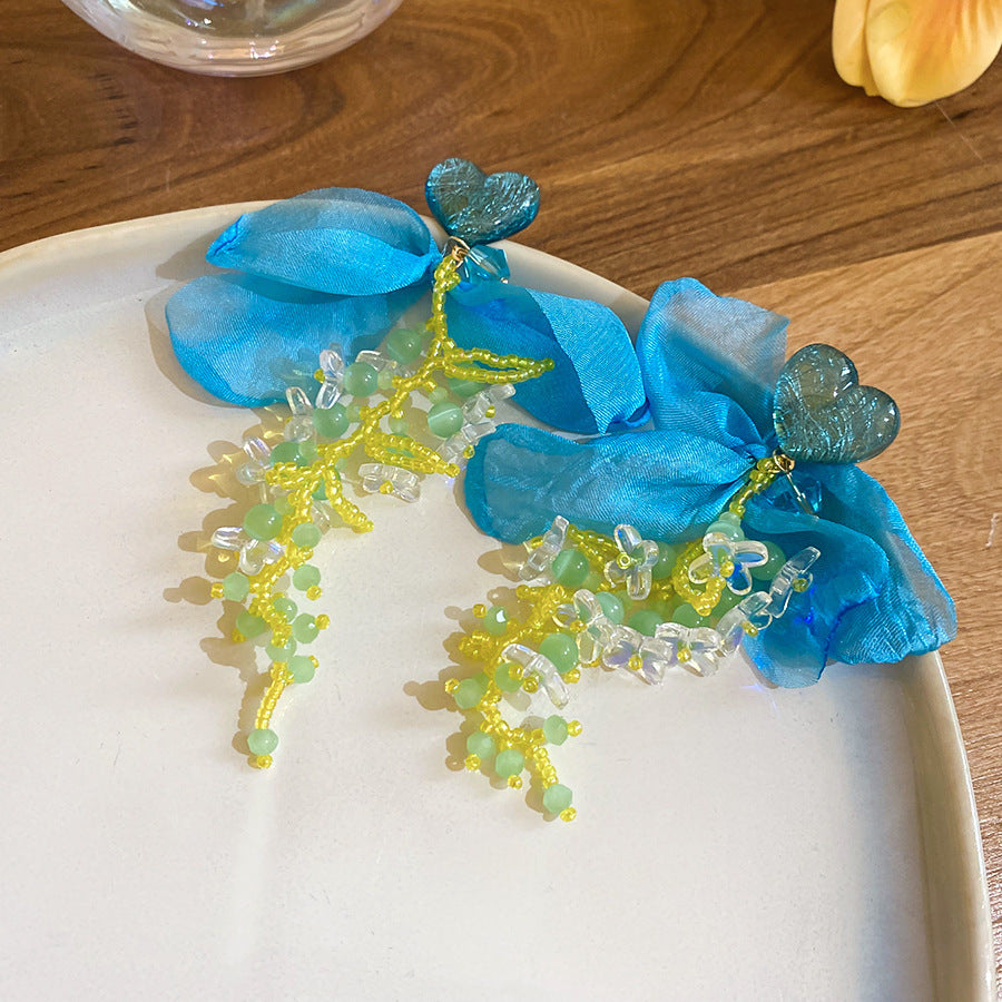 Palette Niche Design Sunflower Flower Female Vacation Style Stud Earrings