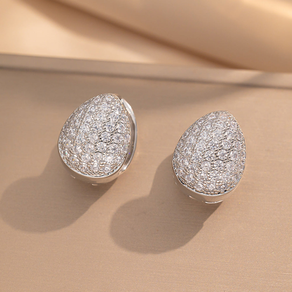 Simple Classic All Match Fashion Zircon Earrings