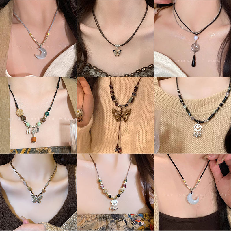 Women's Chinese Zen Ethnic Style Butterfly High-grade Retro Necklace