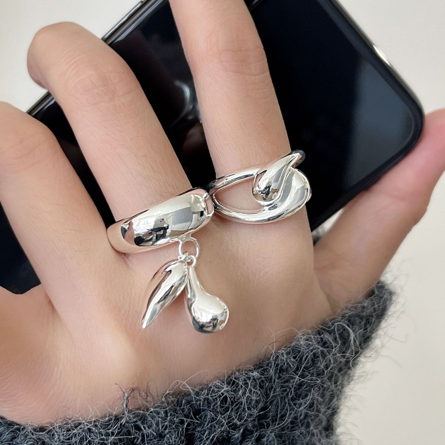 Women's Wide Cross Geometric Design Exquisite Versatile Ring