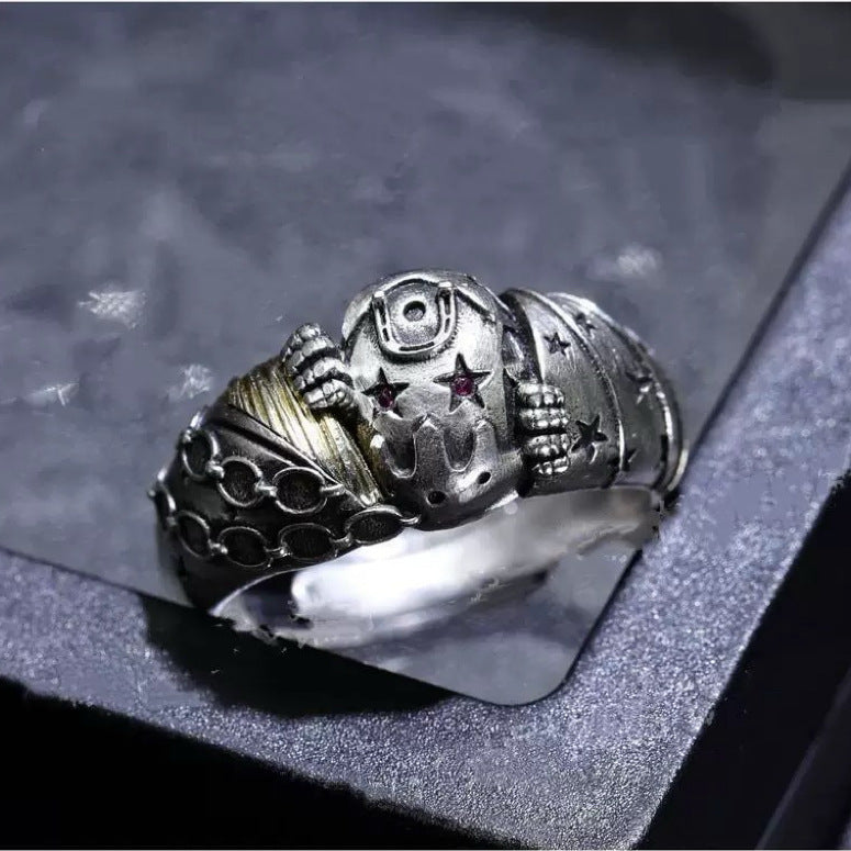 Men's Adventure Drag Racing Wild Lang Johnny Tooth Impression Personality Trend Rings