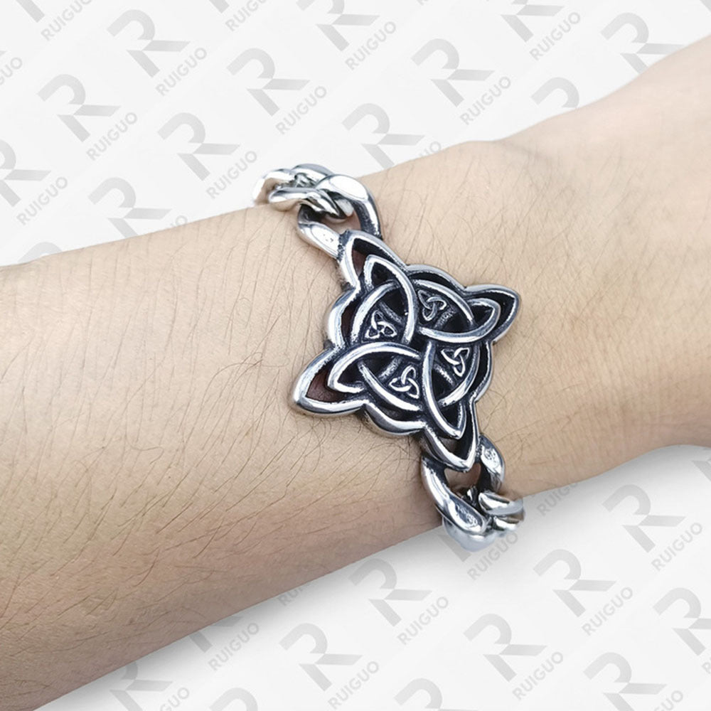 Men's Celtic Knot Skull Stainless Steel Cuban Cross Punk Retro Bracelets