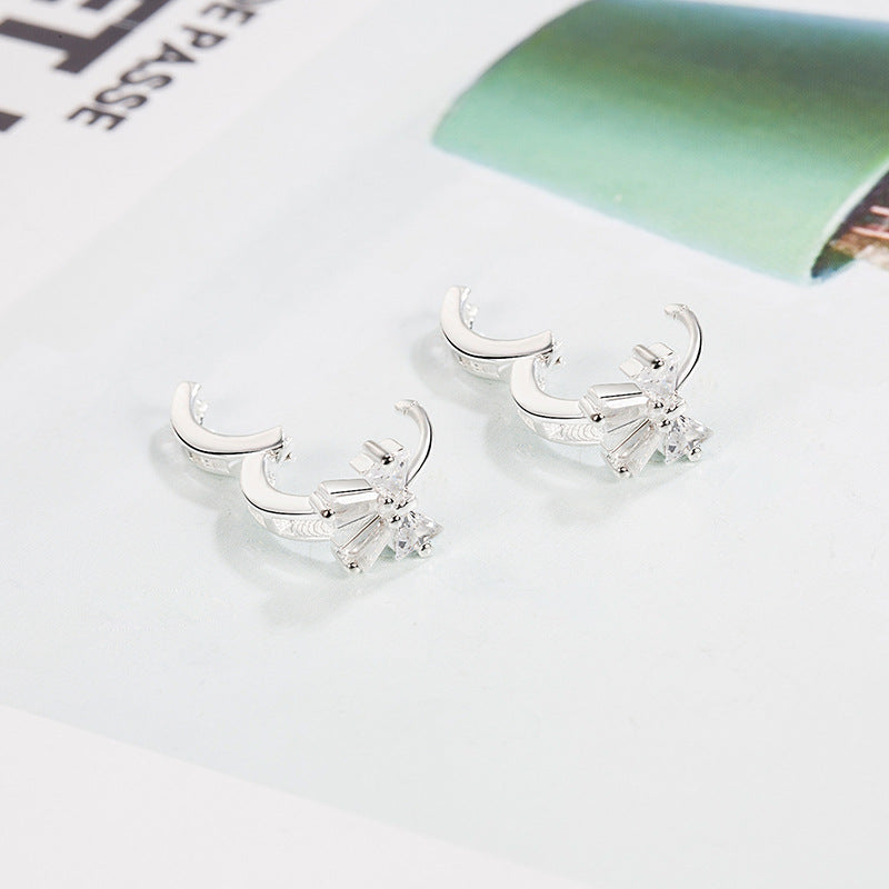 Women's Bowknot Zircon Summer Tide Graceful Personalized Cold Ear Buckle