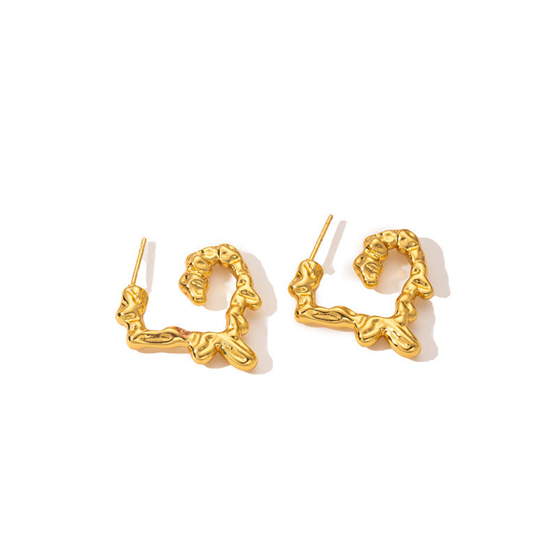 Geometric Ear Titanium Steel No Fading Exaggerated High-grade Light Luxury Earrings