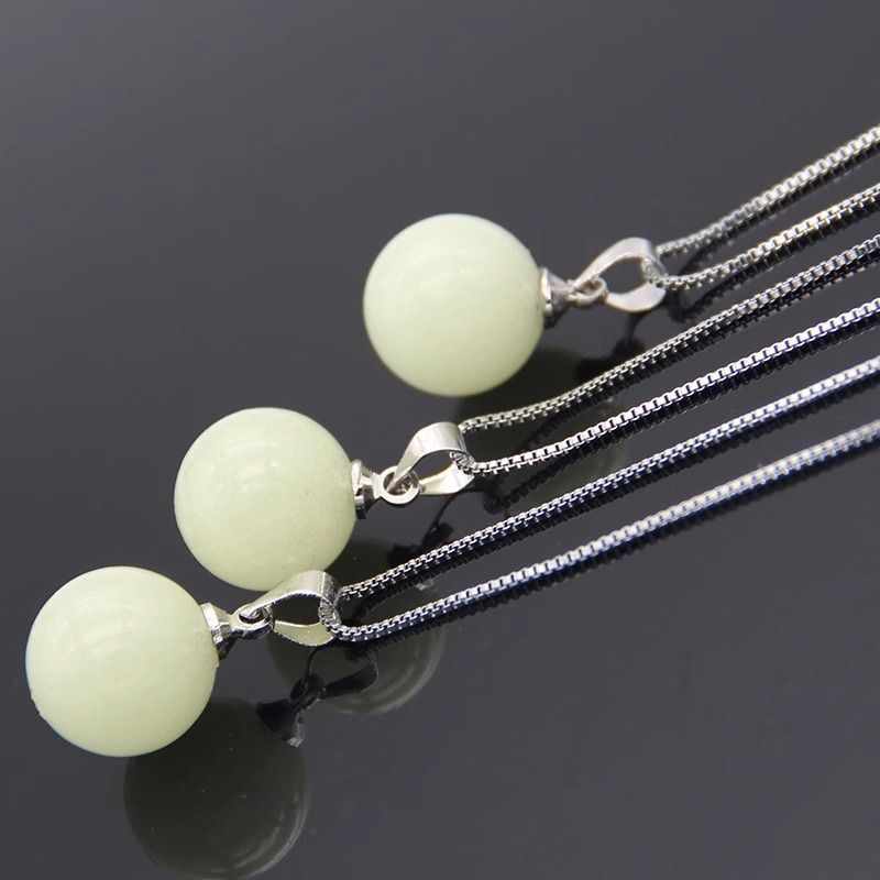 Round Beads Pearl Ornament Handmade Fluorescent Pendants