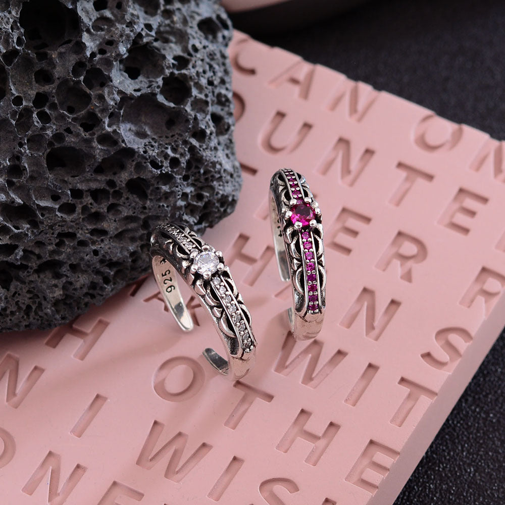 Women's & Men's Light Luxury Cross Pink Diamond Zircon Rings