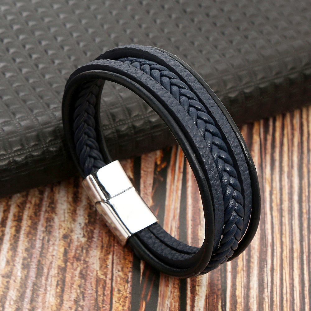 Men's Retro Hand Weaving Advanced Stainless Steel Magnetic Bracelets