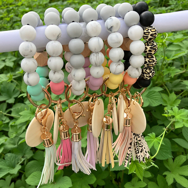 Beads Creative Beaded Tassel Sublimation Wood Bracelet