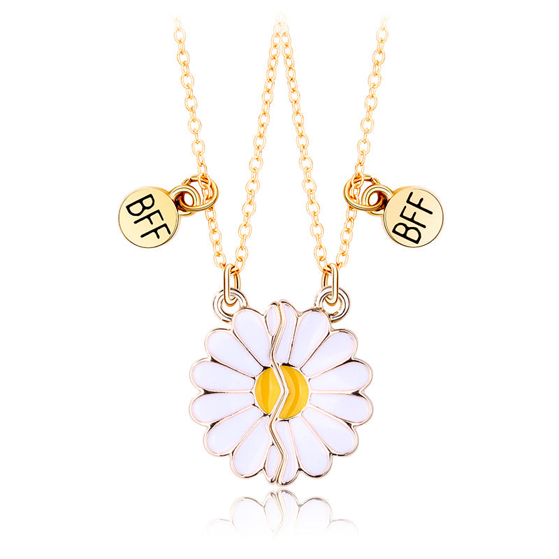 Children's Daisy Simple Flower Alloy Drop Oil Necklaces