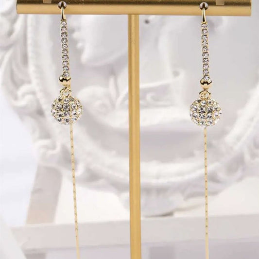 Trendy Niche Design Full Diamond Ball Female Temperament Ear Line