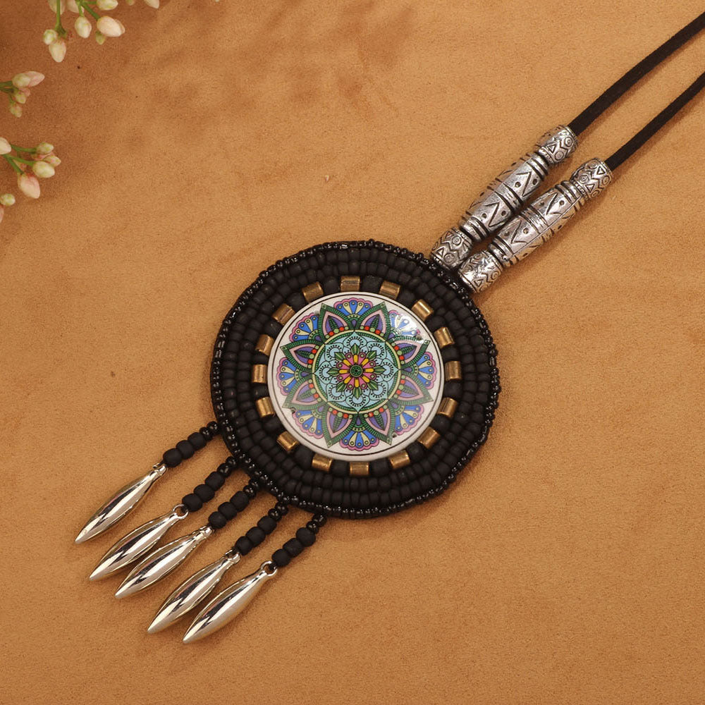 Ethnic Style Nepal Leather Exotic Design Handmade Necklace
