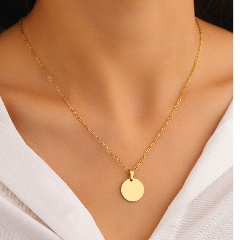 Women's Glossy Surface Round For Simple Clavicle Pendants