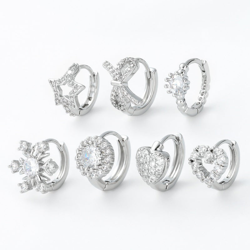 Micro Inlaid Zircon Clip Female Creative Rings