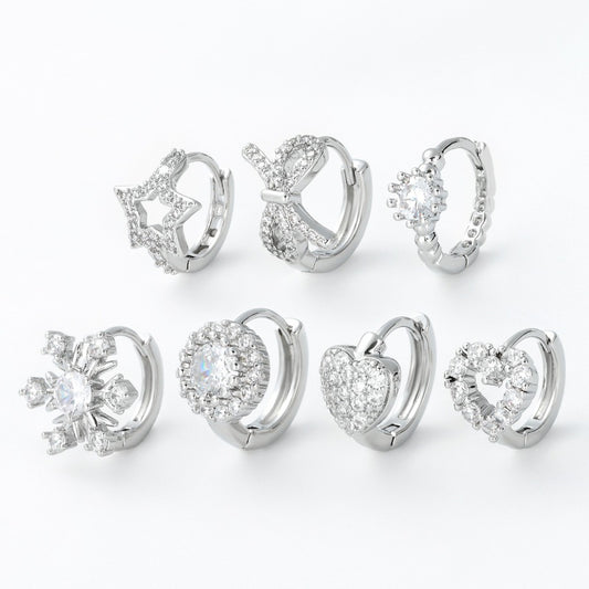 Micro Inlaid Zircon Clip Female Creative Rings