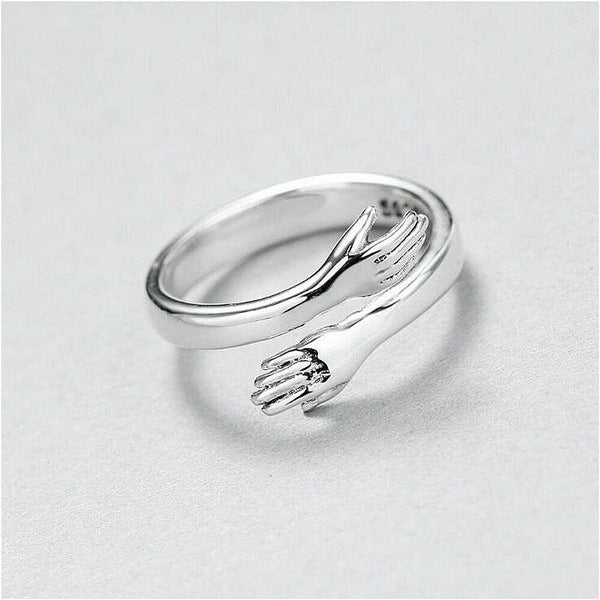 Korean Style Fashionable Fresh Graceful Love Hug Couples Openings Rings