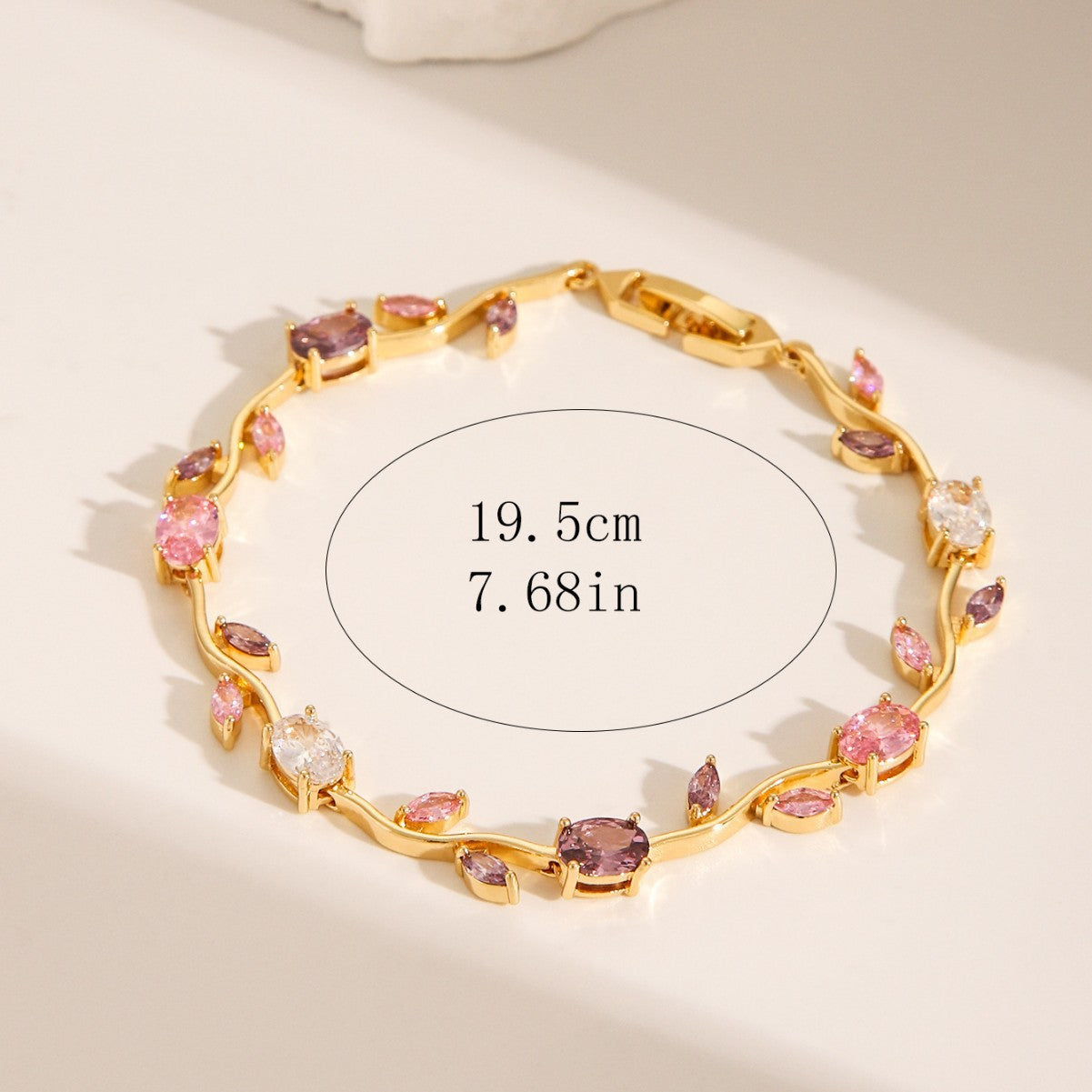 Women's Zircon Branches Leaves Flower Exquisite Light Luxury Tulip Bracelet