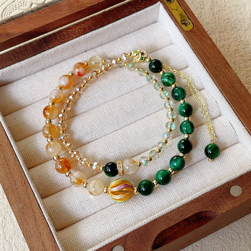 Tigereye Yellow Tower Crystal Magnetic Buckle Bracelet