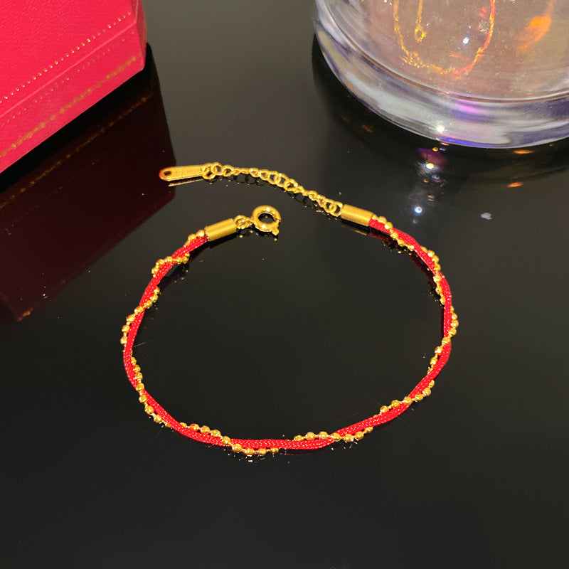 Women's & Men's Pair Korean Style Red Rope Braid Bracelet