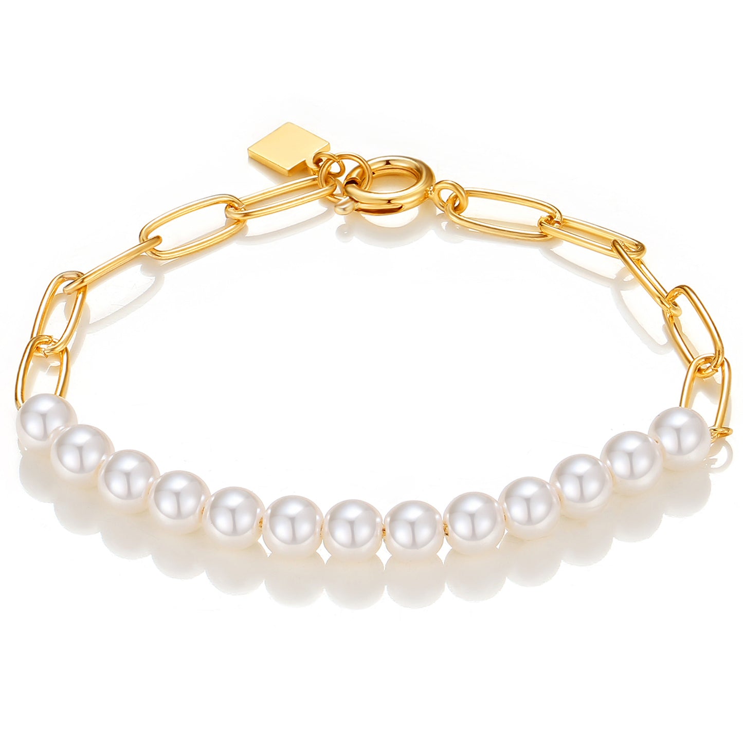 French Entry Lux Irregular Pearl Alloy Simple Bracelet