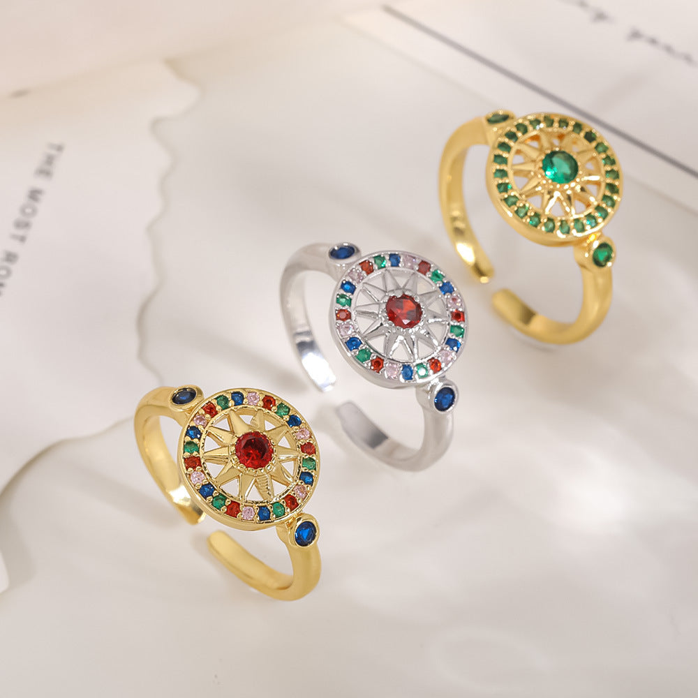 Women's Open-end Zircon Fashionable Classy Simple Cold Feeling Goddess Rings