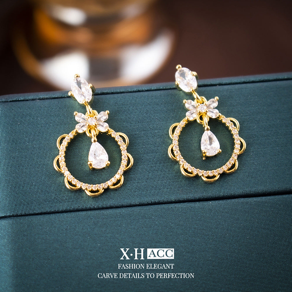 Elegant Zircon Butterfly Tassel Gentle Stylish Personality Stud Earrings