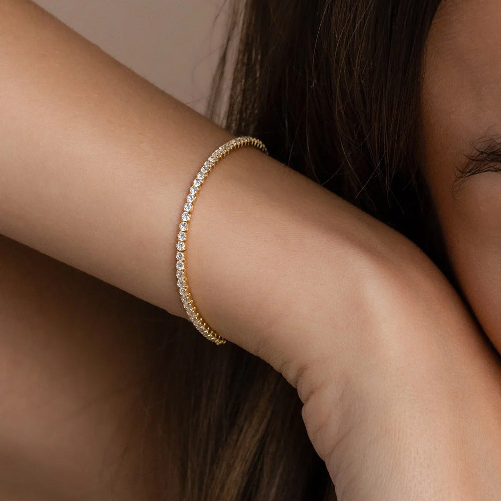 Single Row Diamond Round Zircon Tennis Bracelets