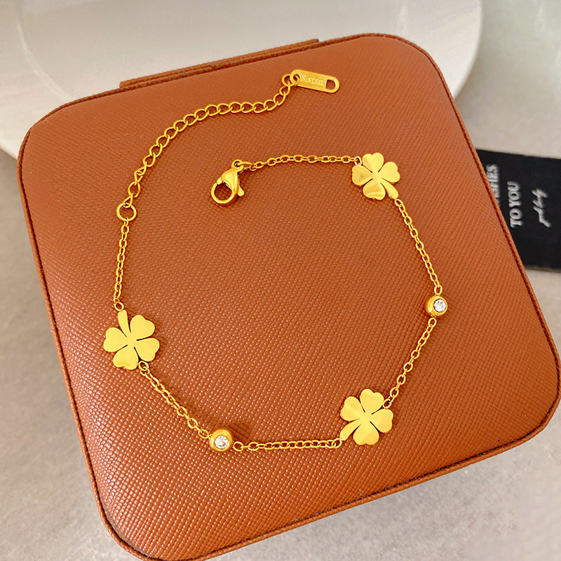 Light Luxury Micro Inlaid Zircon Woven Wire Mesh Fashion Temperament Bracelet