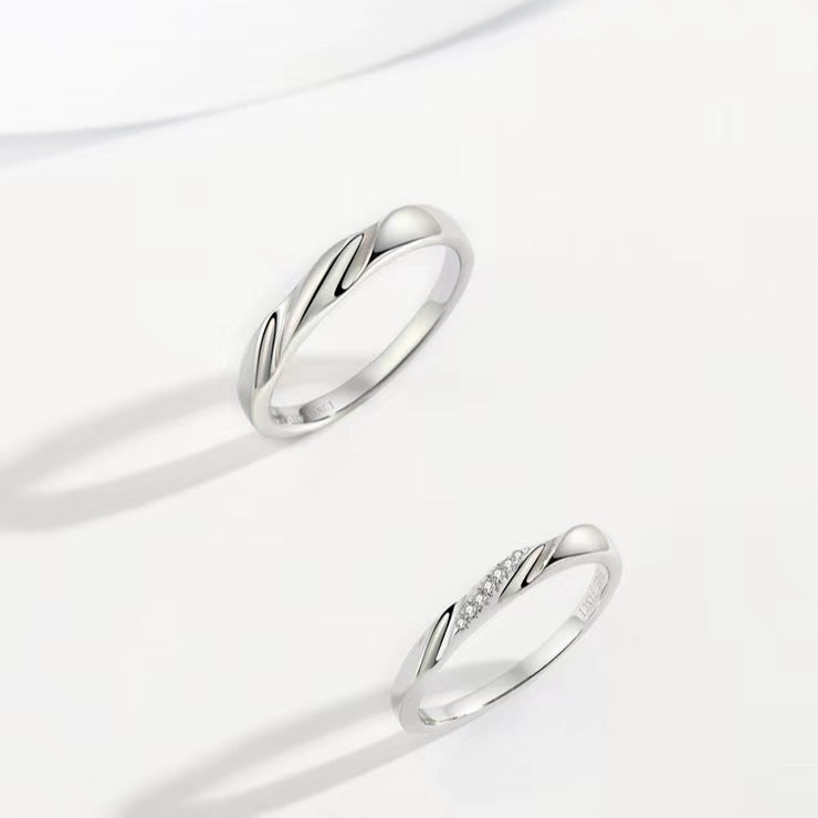 Mobius Strip Love Frequency Couple Open Adjustable Female Rings