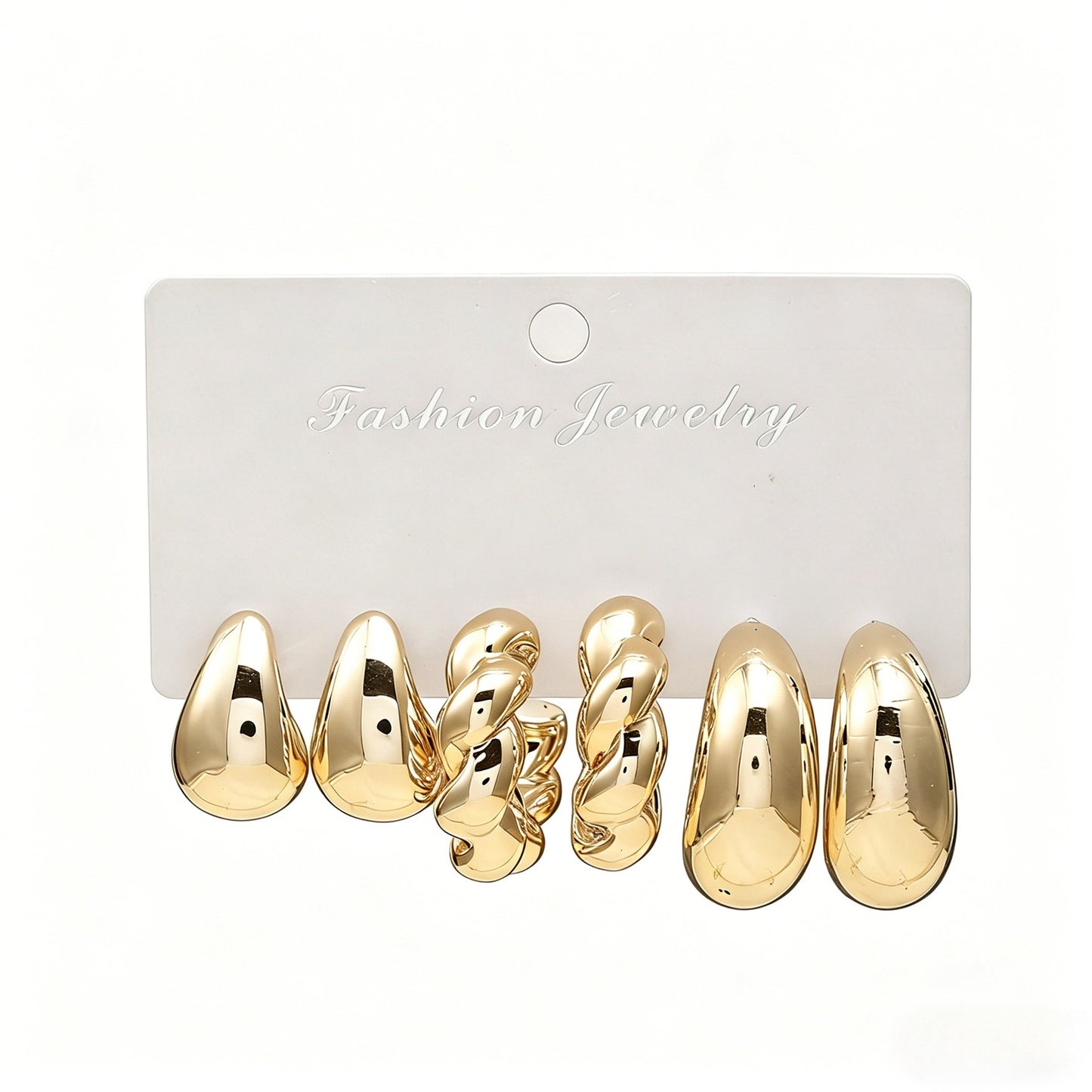 Women's Gold Geometric Fashionable High Sense Combination Earrings