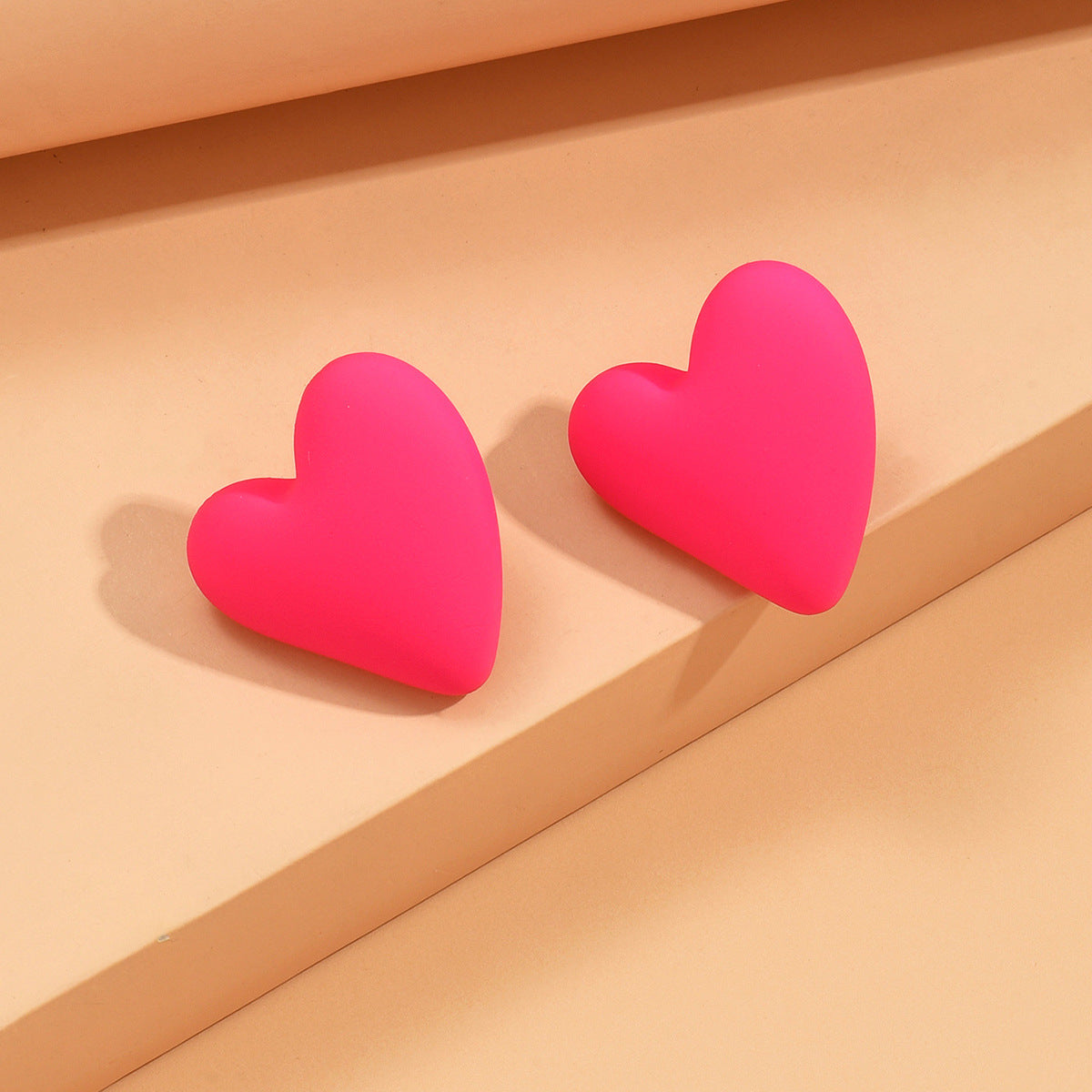 Color Small Love Valentine's Day Simple Fashion Acrylic Earrings