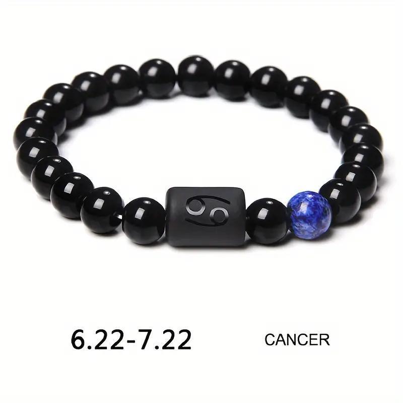 Planets Twee Constellations Natural Stone Blue Black Bracelet