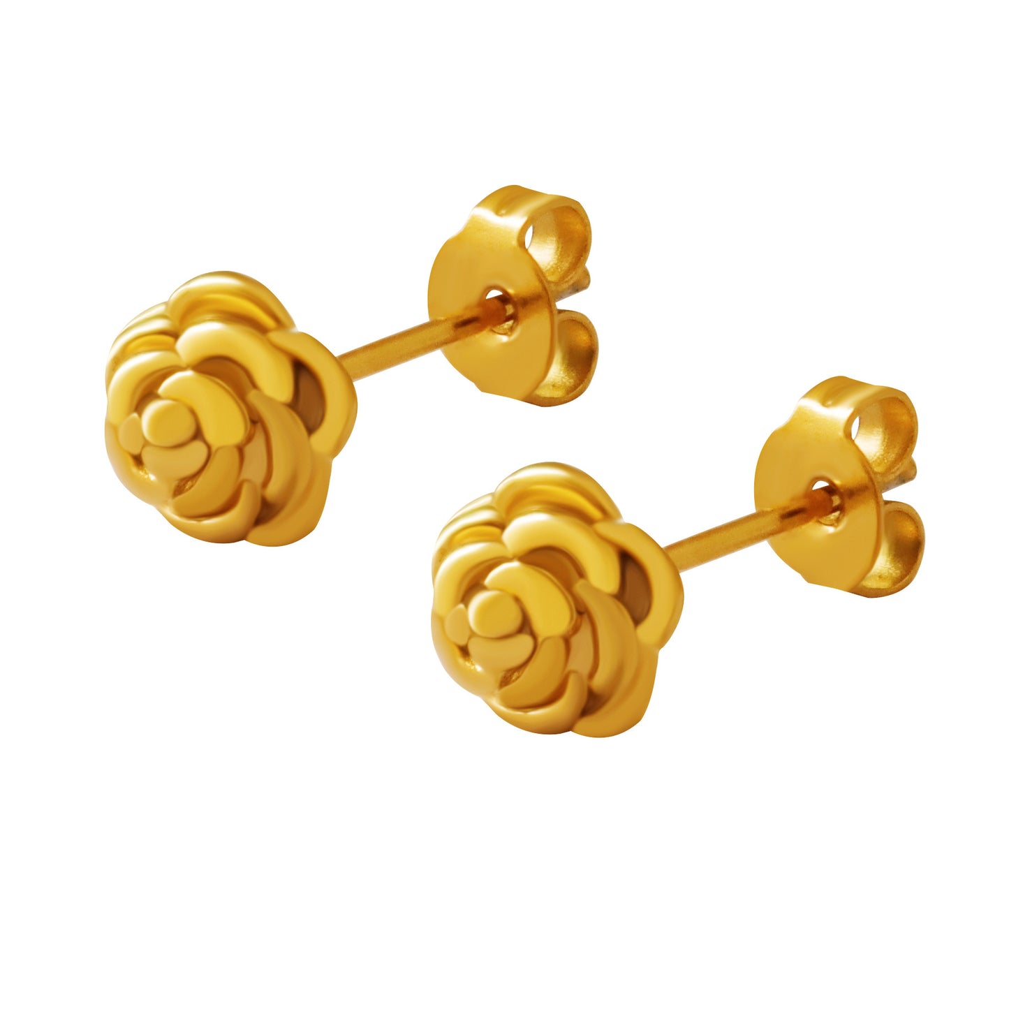 French Style Niche Flower Light Luxury Stainless Steel Gold-plated Fashion Earrings