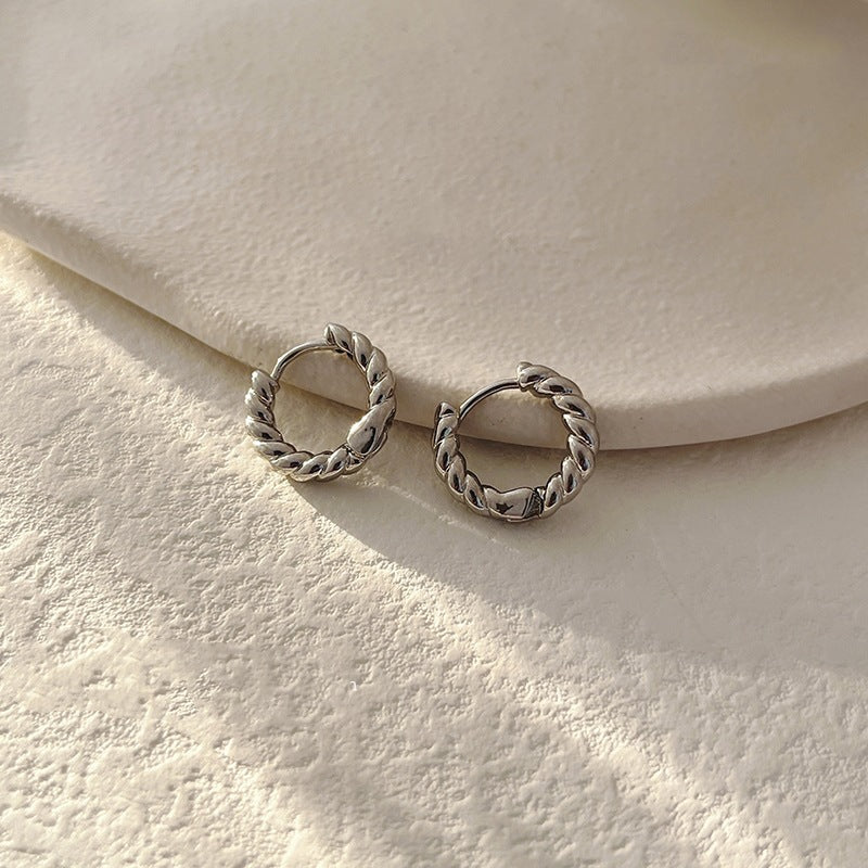 Design Metal Texture Small Ear High-grade Earrings