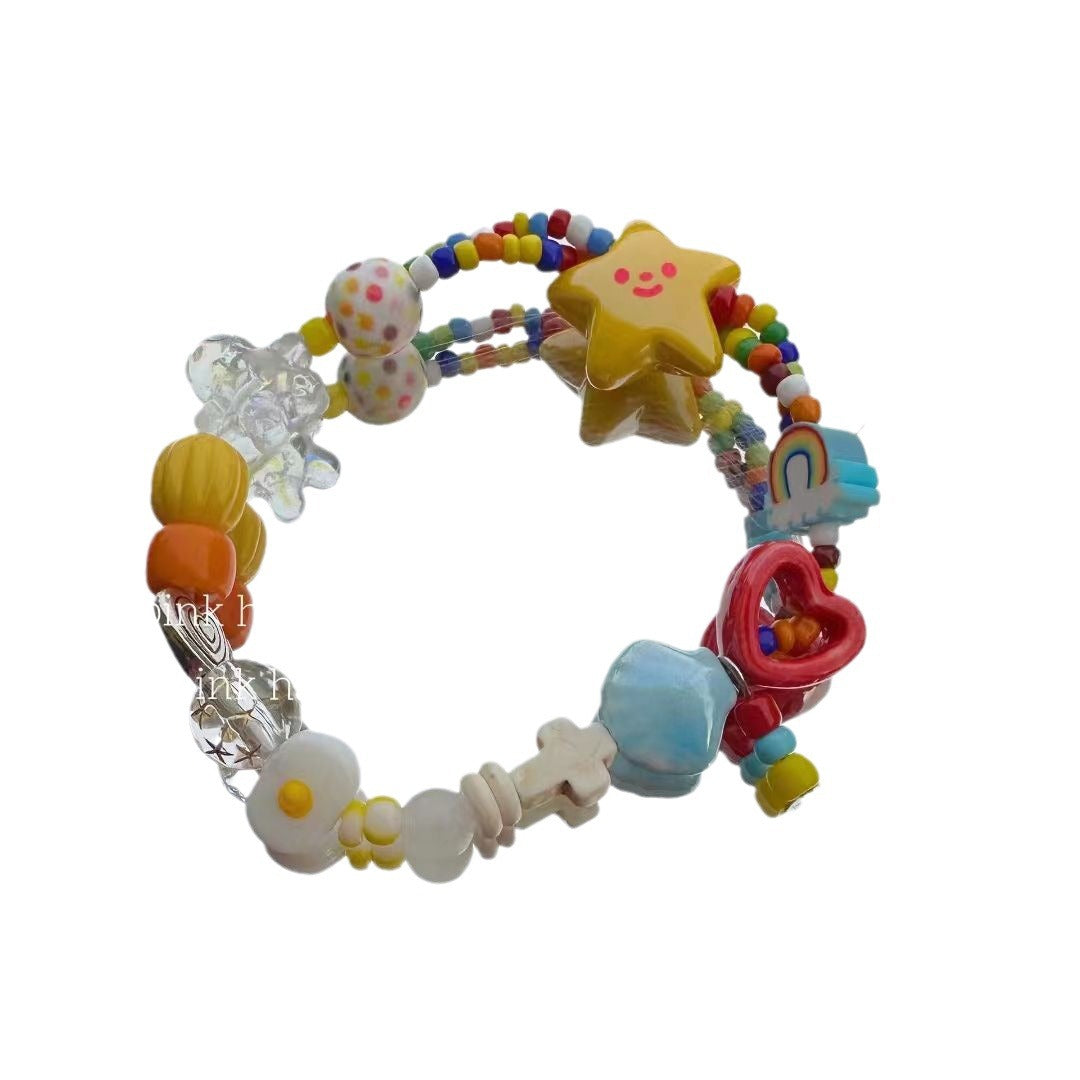 Summer Rainbow Dopamine Fresh Color Design Sweet Bracelet