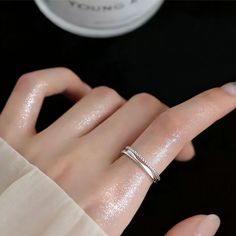 Women's Light Luxury Twist Simple Open Adjustable Design Style Ring