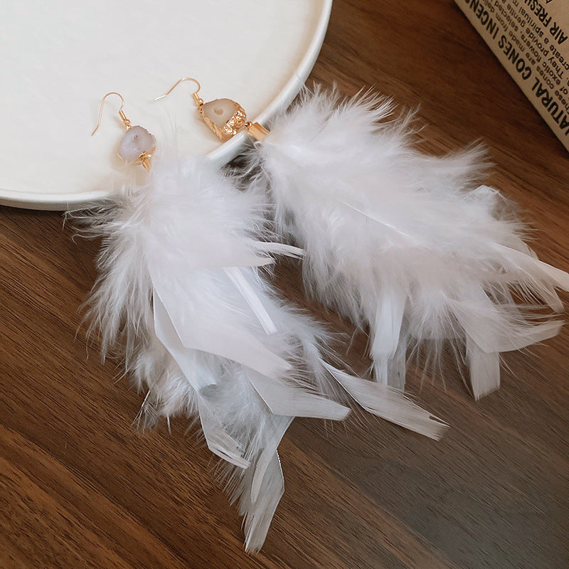 Cheese Pleated Fashionable Casual Style Ear Hook Earrings