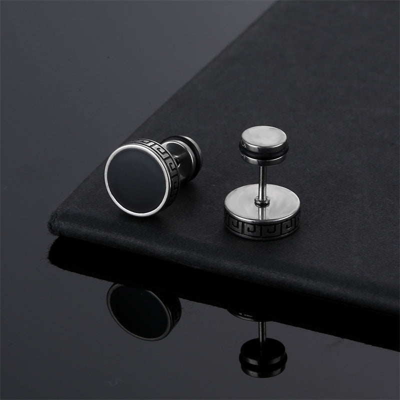Popular Unisex Titanium Steel Dumbbell Simple Fashion Ear Buckle