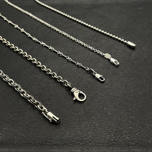 Thai Sier Vintage Sweater Thick With Letters Cross Thin Pearl Necklace