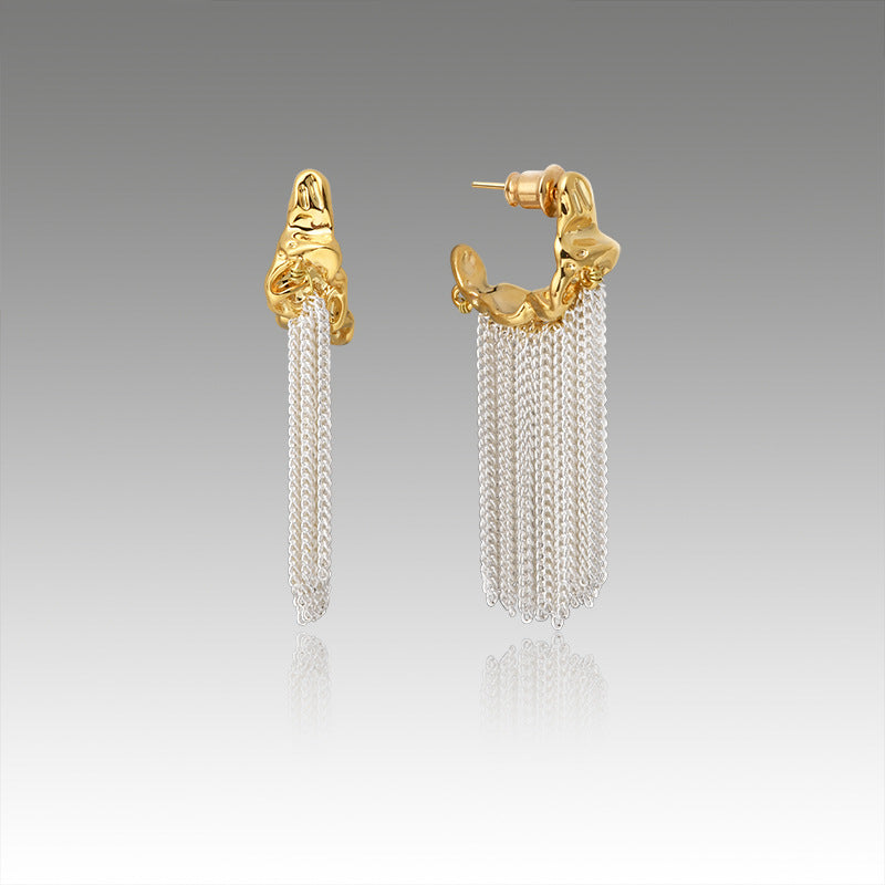 Cold Style Tassel Temperament Ear Korean Stud Earrings