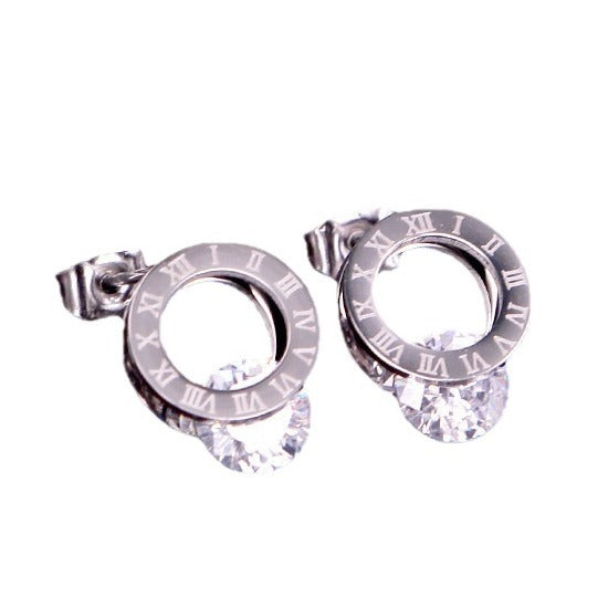 Women's Steel Ear Summer Elegant Roman Digital Earrings