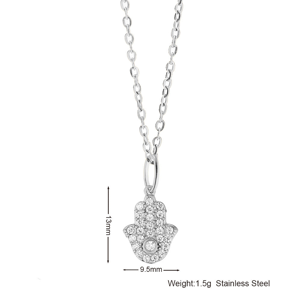 Simple Fashion Stainless Steel Full Zircon Devil's Necklace