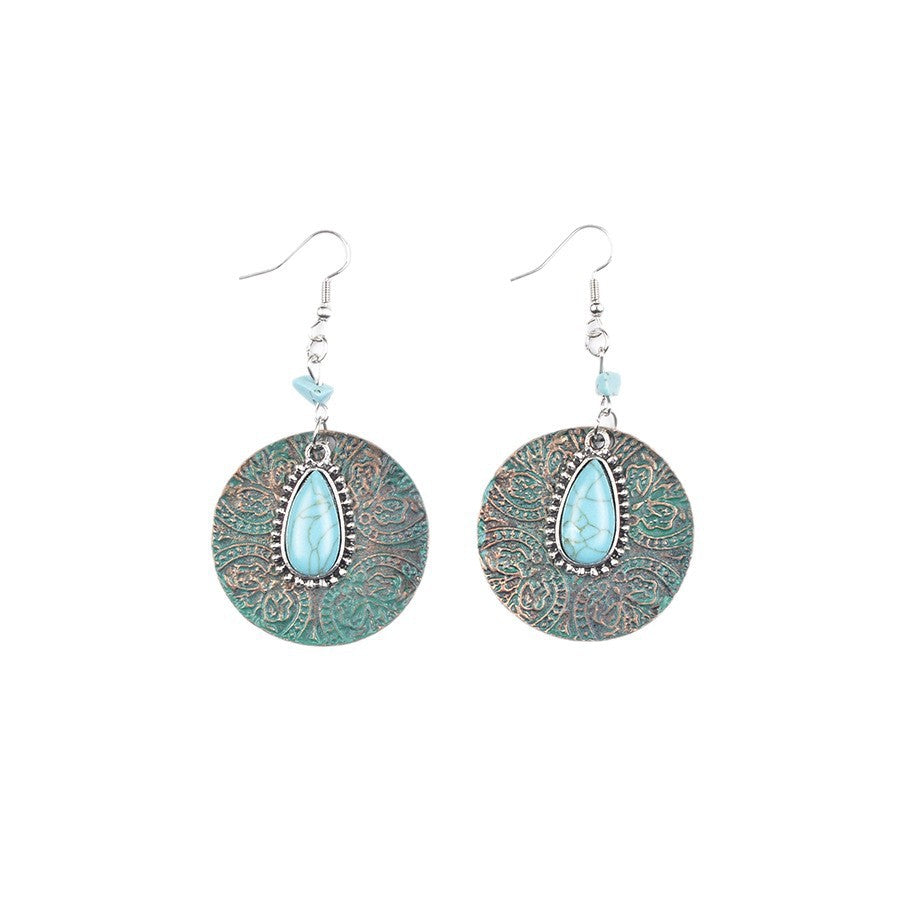 Women's Multiple Options Bohemian Ethnic Turquoise Eardrops Combination Earrings