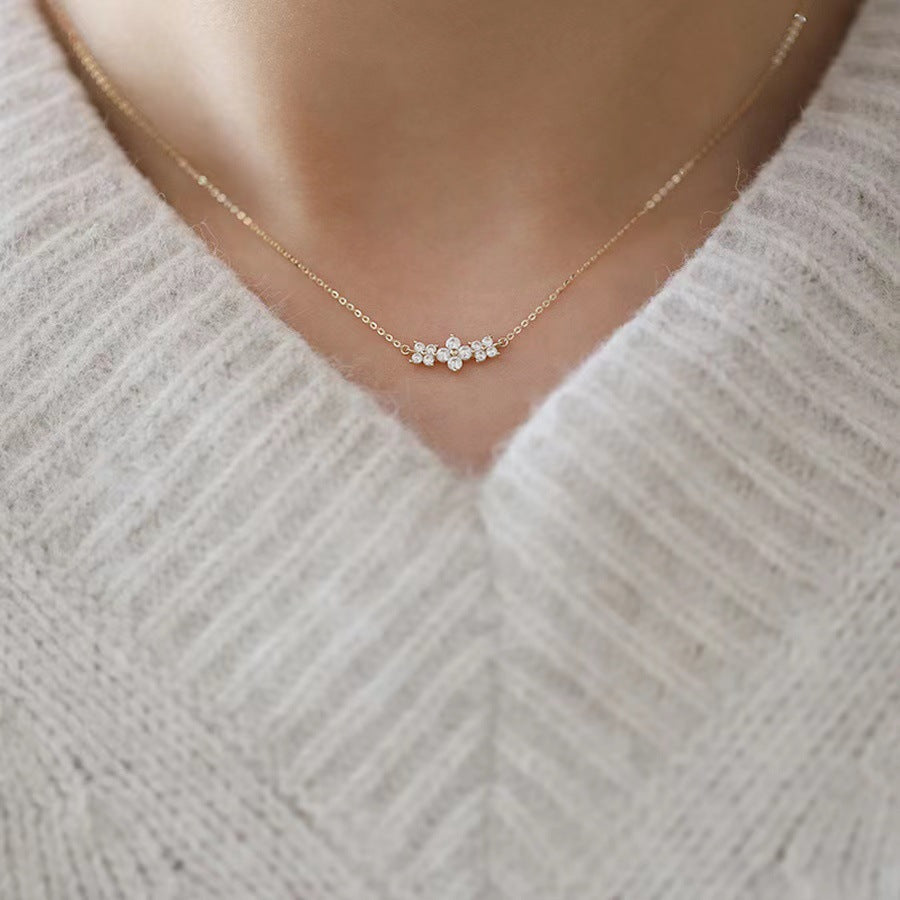 Diamond Clover Clavicle Chain Female Simple Affordable Luxury Fashion Necklace