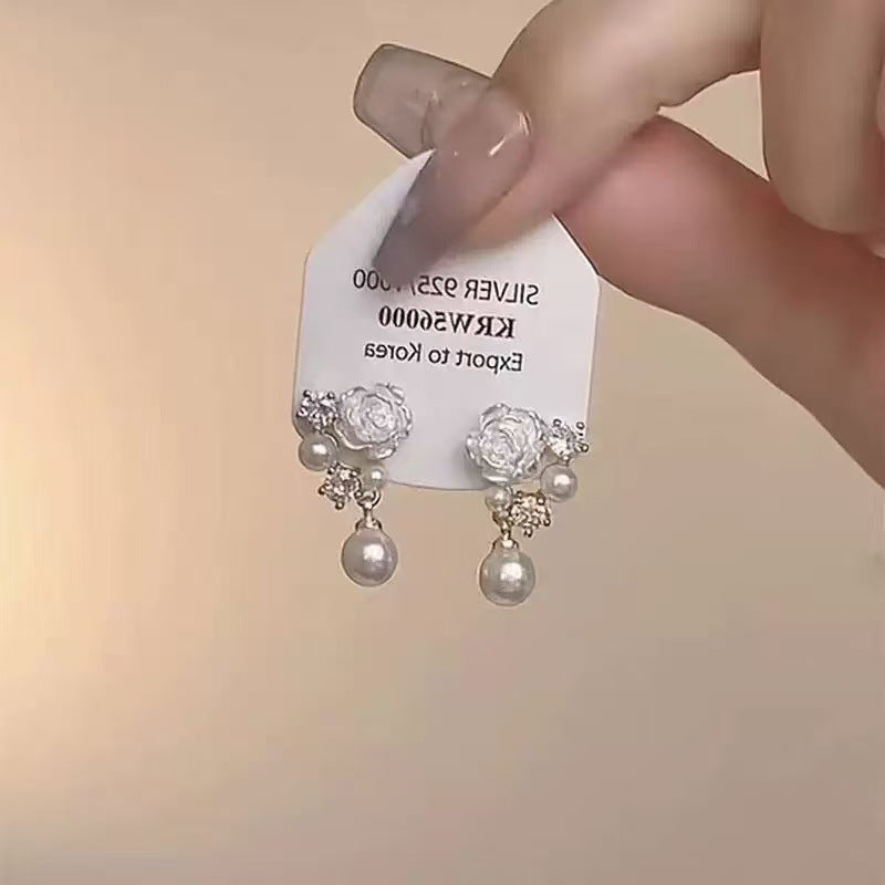 Luxury Pearl Water Drop Niche High Sense Temperament Fashion Earrings
