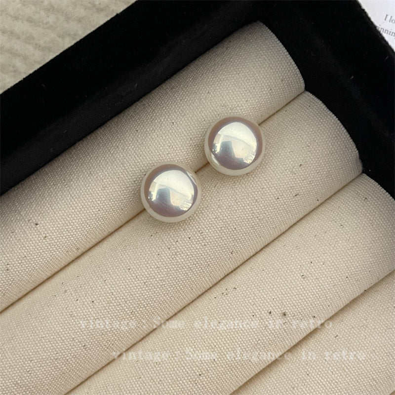 Women's Mosquito Coil Ear Clip High-grade Steamed Bread Pearl Minority Earrings